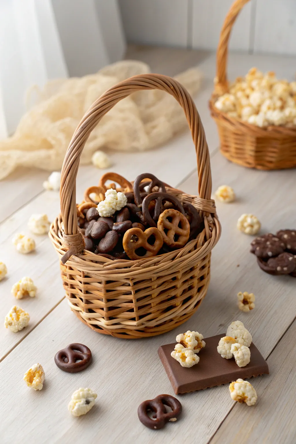 Indulge in the perfect blend of sweet and salty with this charming Valentine's treat basket. #DIYValentine #CraftedWithLove
