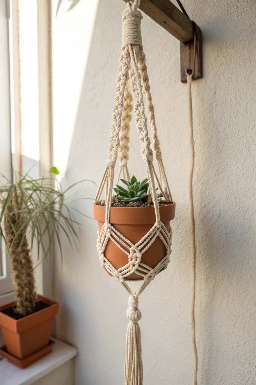 Bring a touch of nature and love into his space with this DIY macrame plant holder.
