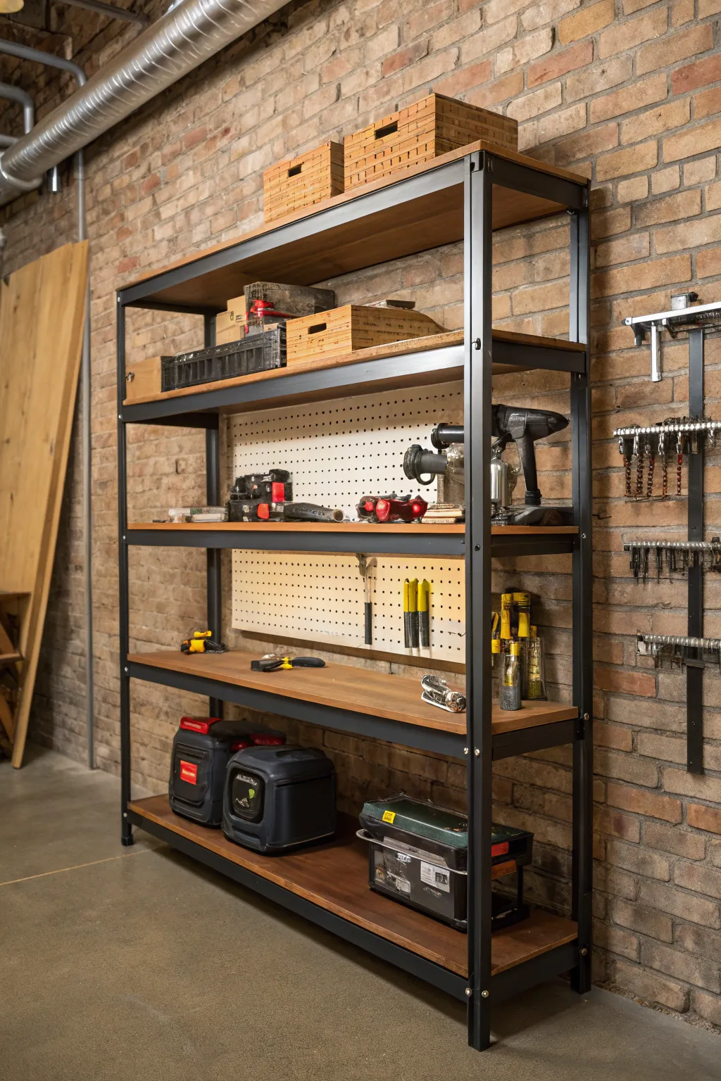 Transform your workspace with stylish and adaptable shelving solutions for all your DIY needs.