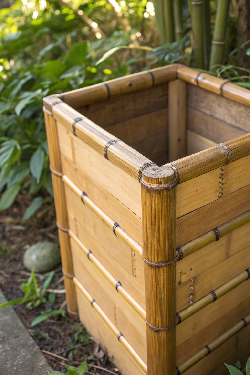 Elevate your garden with a stunning bamboo worm bin, where sustainability meets style.