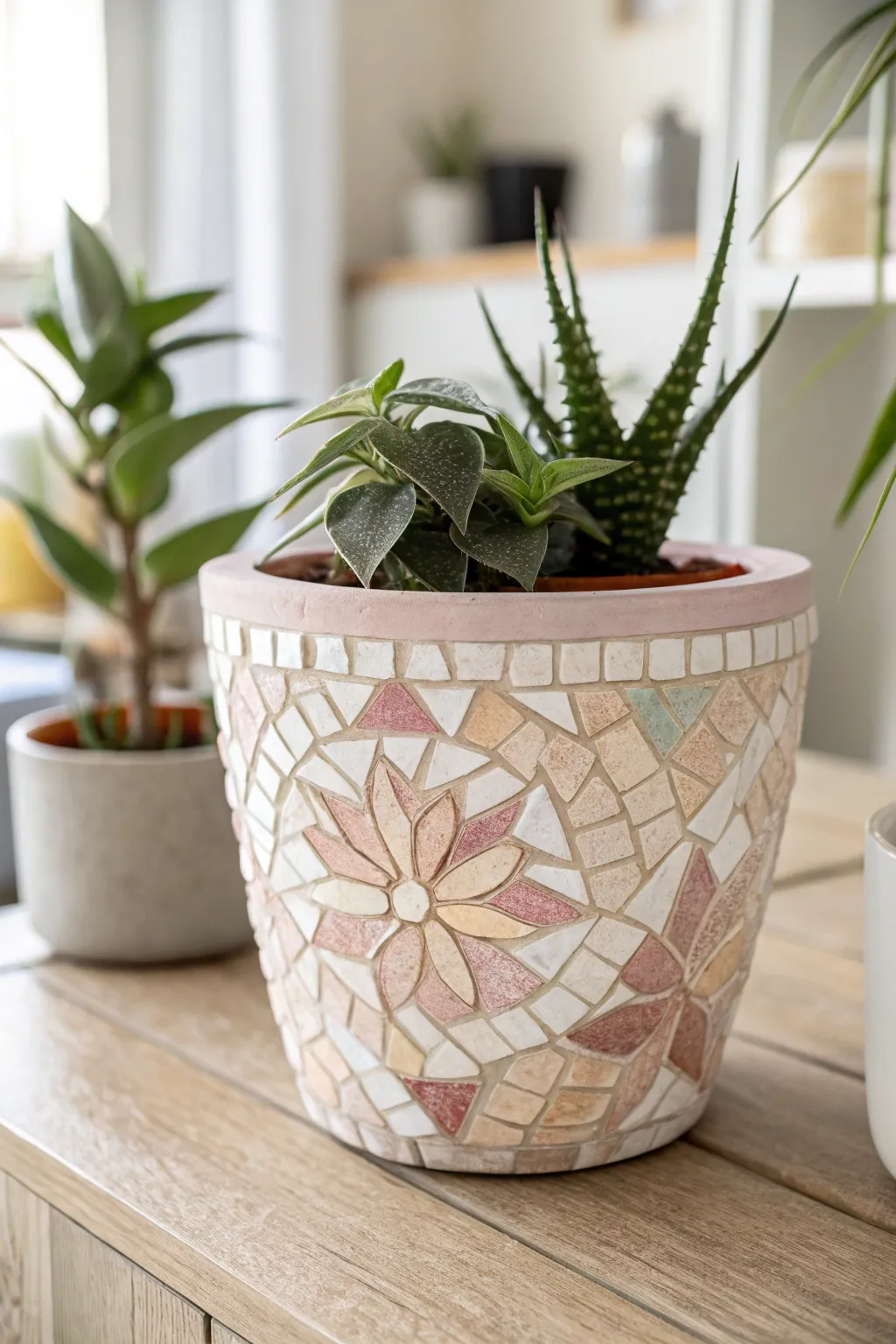Transform your space with a touch of handmade elegance. 🌿✨ #MosaicMagic #ScandiBoho