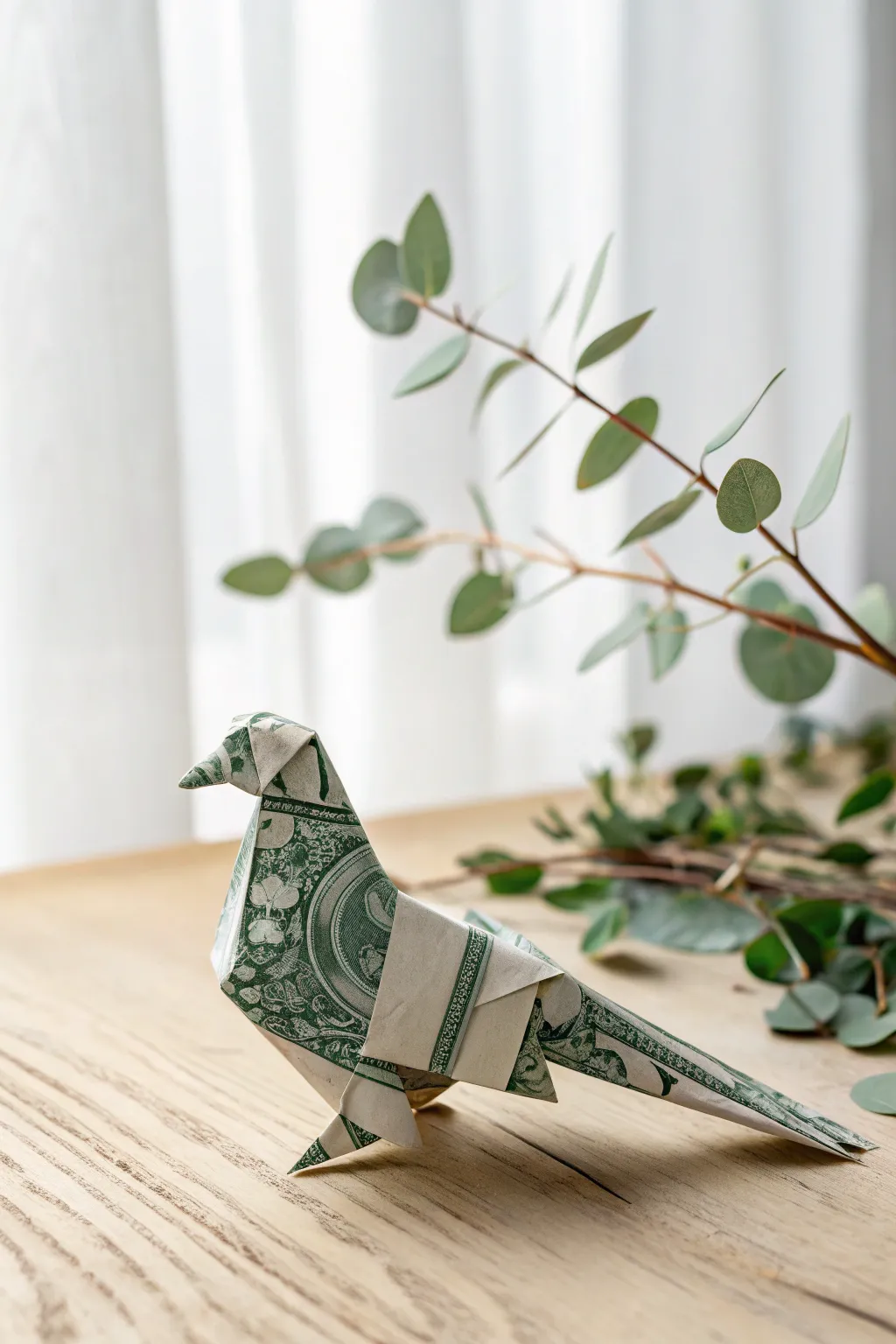 Origami pigeon: A symbol of peace and new beginnings, crafted with elegance.