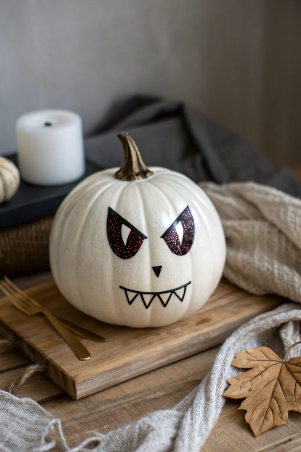 Dracula's Enchanted Eyes: A touch of sparkle for your minimalist Halloween decor.
