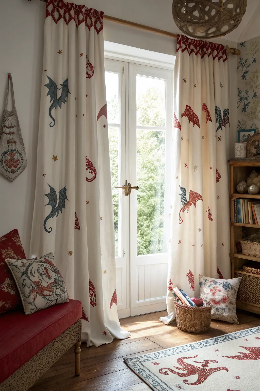 Dragon curtains add elegance to any window.
