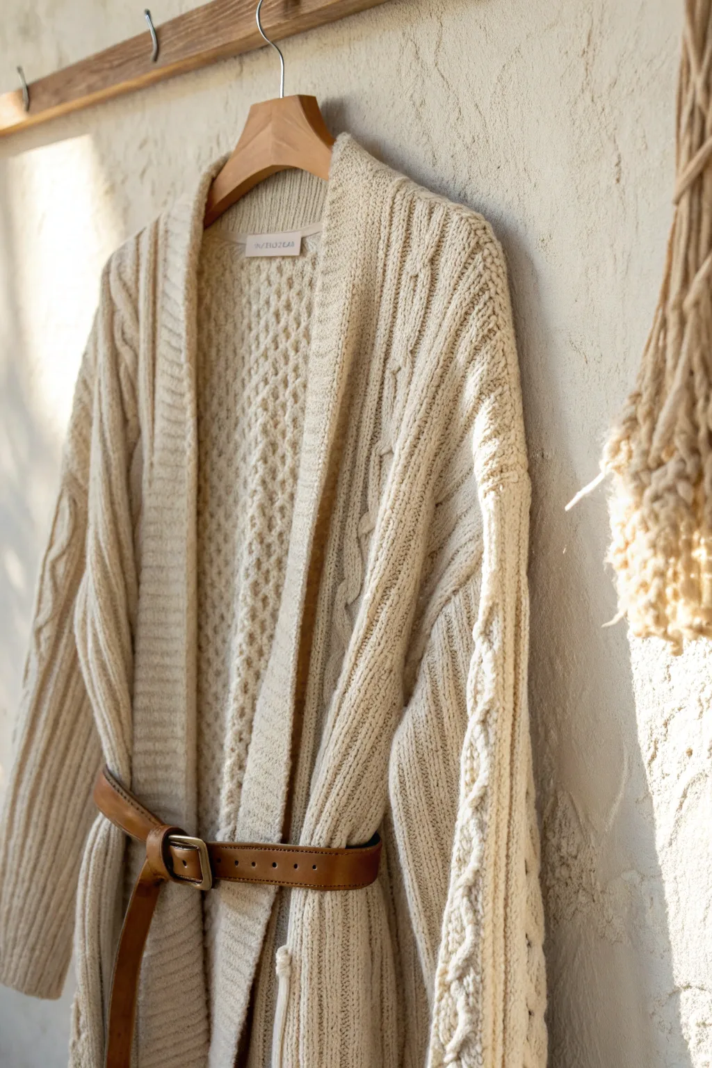 Elevate your style with a belted duster cardigan—where minimalism meets elegance.