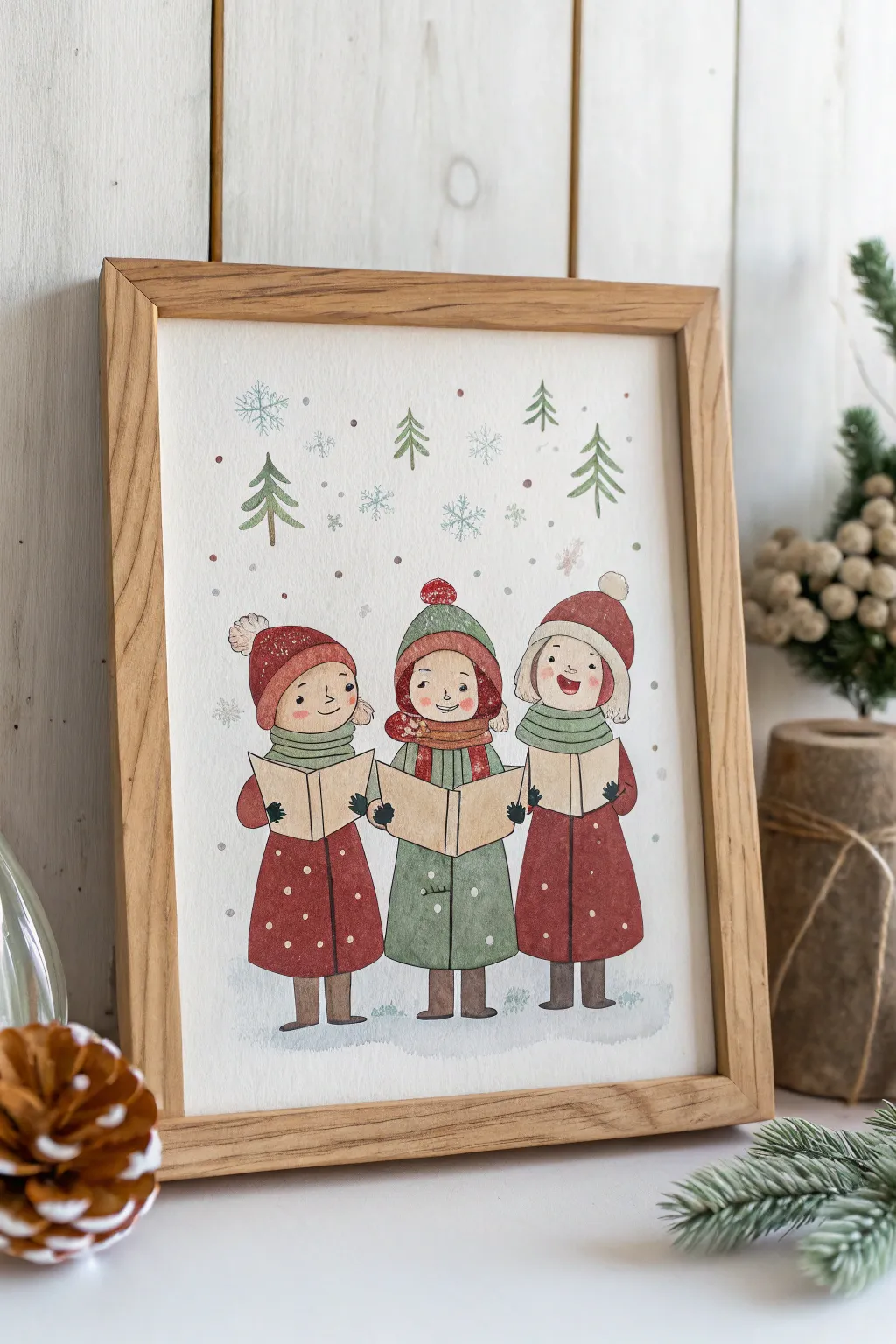 Capture the spirit of the season with minimalist charm and joyful carolers.