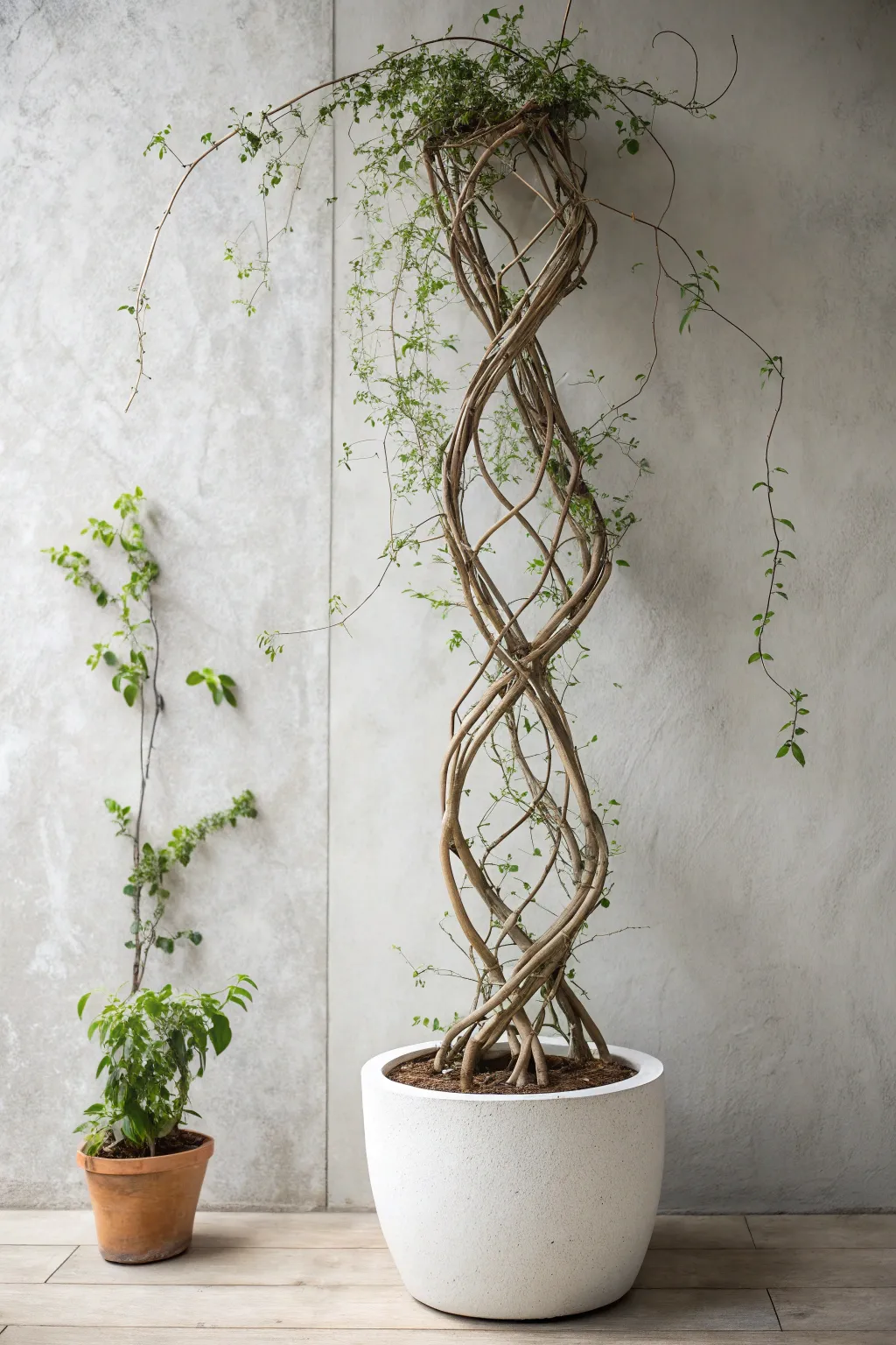 Elevate your indoor garden with a touch of nature's artistry—discover the beauty of a handcrafted willow trellis.