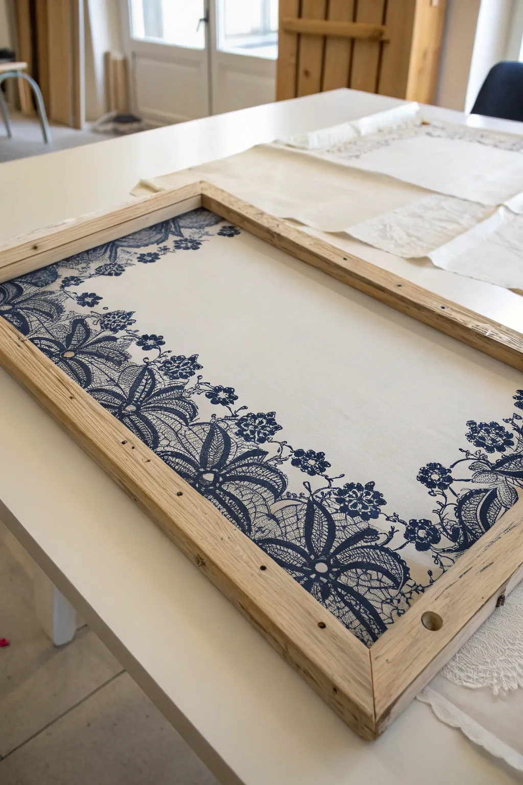 Transform lace into art with simple silk screen techniques. Embrace the beauty of craftsmanship!