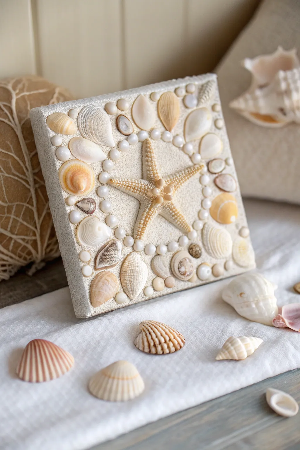 Create a piece of the beach at home with this simple yet stunning seashell mosaic art for toddlers.