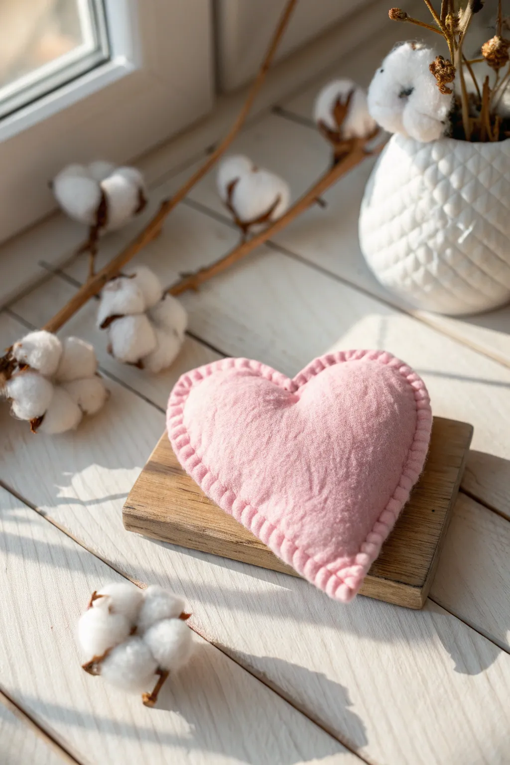 Crafted with love: Simple and charming fabric heart pillows for little hands.