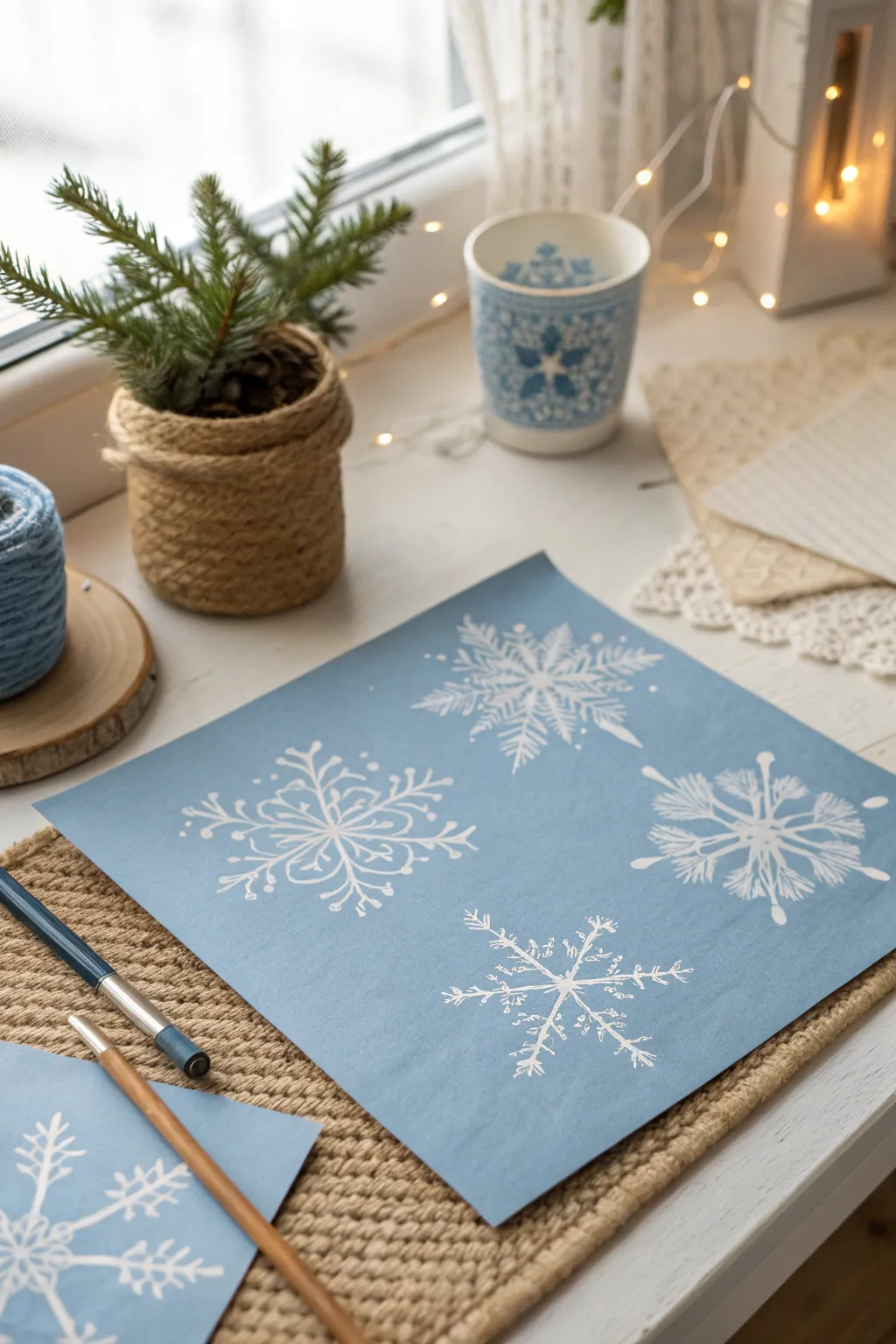 Capture the magic of winter indoors with this simple and elegant bubble wrap snowfall craft.