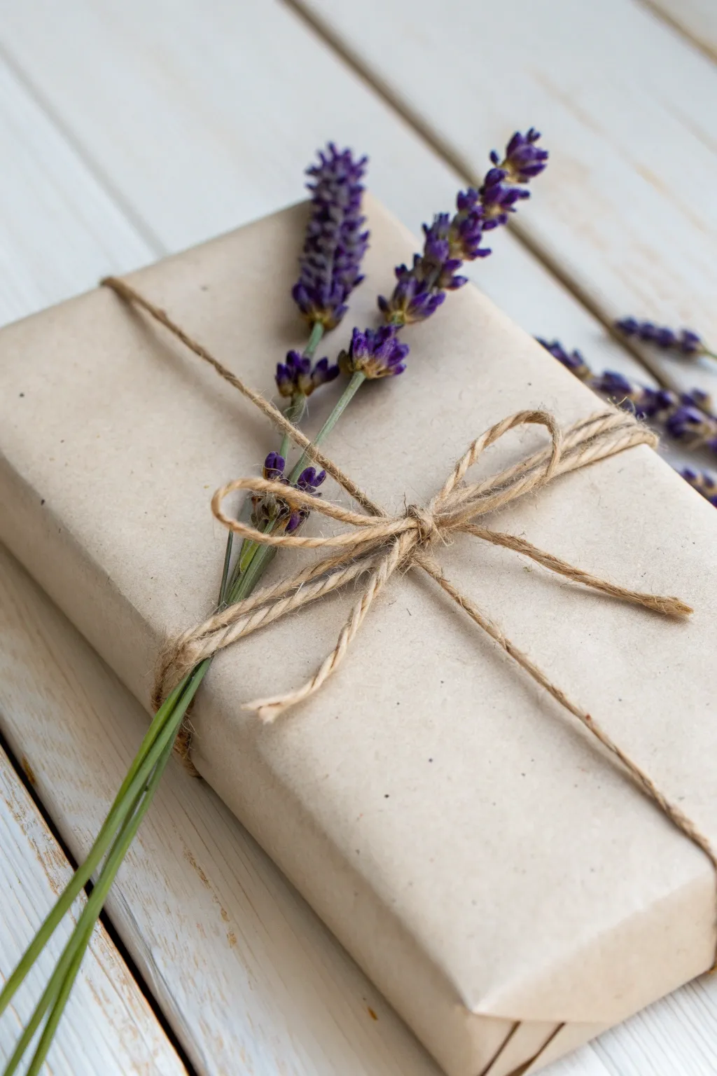 Wrap with nature's touch: Simple elegance with dried lavender.