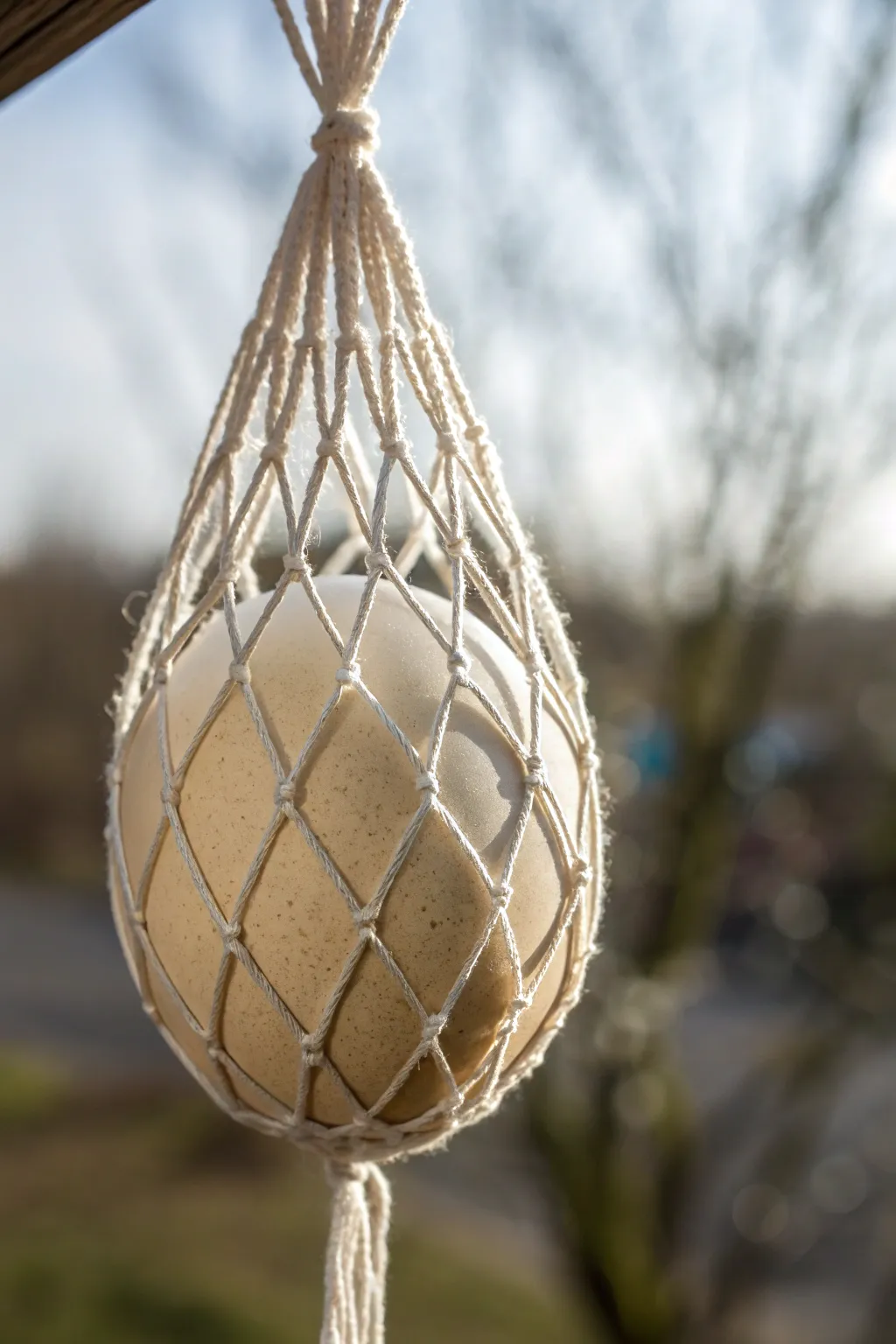 Witness the graceful descent with a netting parachute - where simplicity meets elegance.