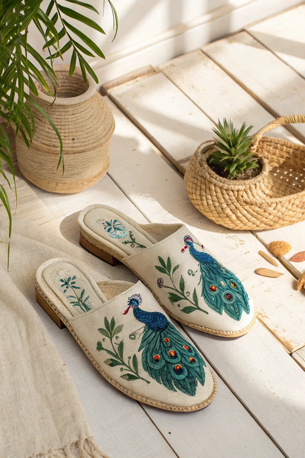 Step into the wild with these beautifully handcrafted embroidered shoes, where elegance meets the animal kingdom.