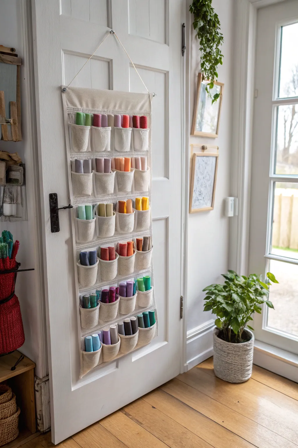 Transform your crafting space with this chic and functional thread organizer. 🌿✨
