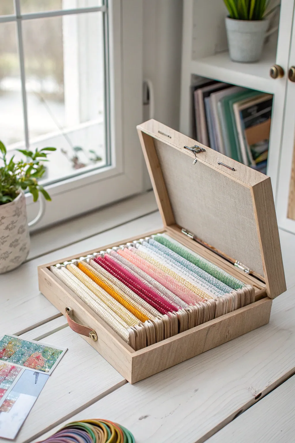 Keep your threads elegantly organized with this charming accordion file system.