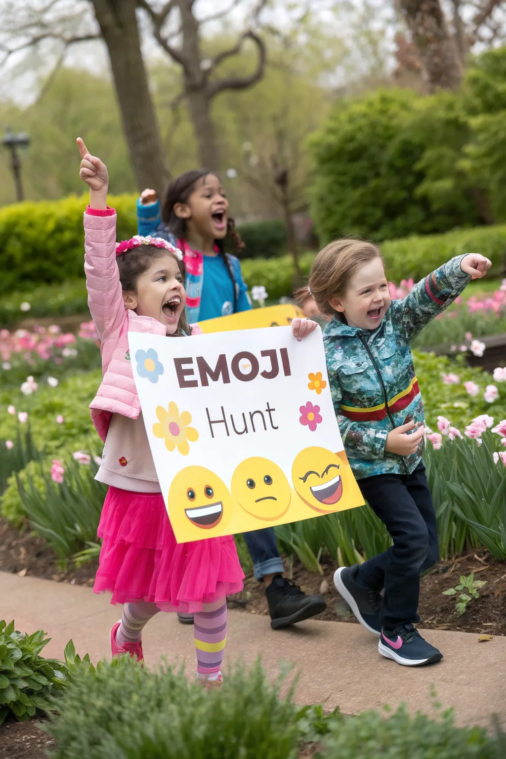 An emoji scavenger hunt adds excitement and adventure to the party.