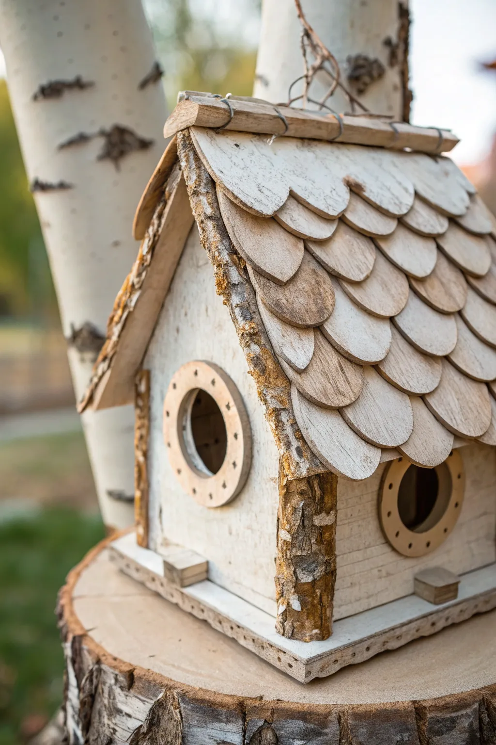 Discover the enchanting charm of fairy birdhouse designs with intricate, handcrafted roof tiles.