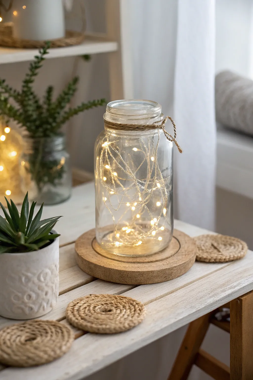 Illuminate your evenings with a touch of magic: LED fairy jar enchantment.