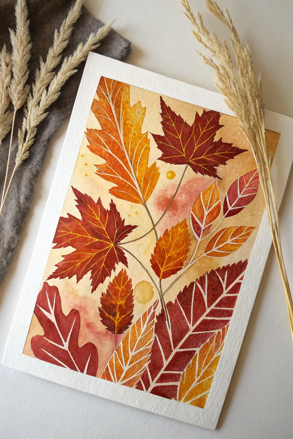 Embrace the essence of autumn with abstract watercolor expressions.