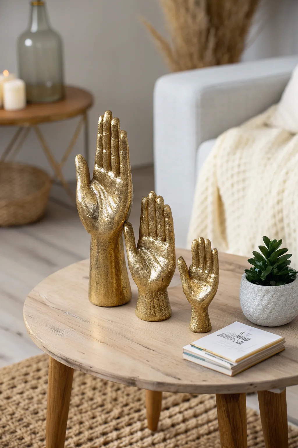 Add a touch of sparkle to family memories with a stunning metallic hand casting. Perfect for capturing your family's unique bond in style!