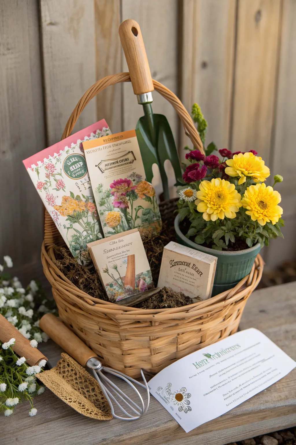 Gift your dad the joy of gardening with this personalized basket of Gardening Goodies!