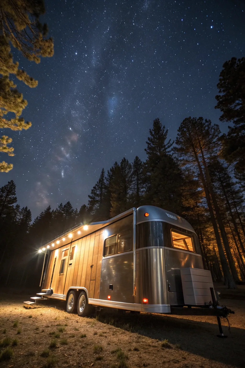 Illuminate your night hauls with style: Solar-powered lights for the modern firewood trailer.