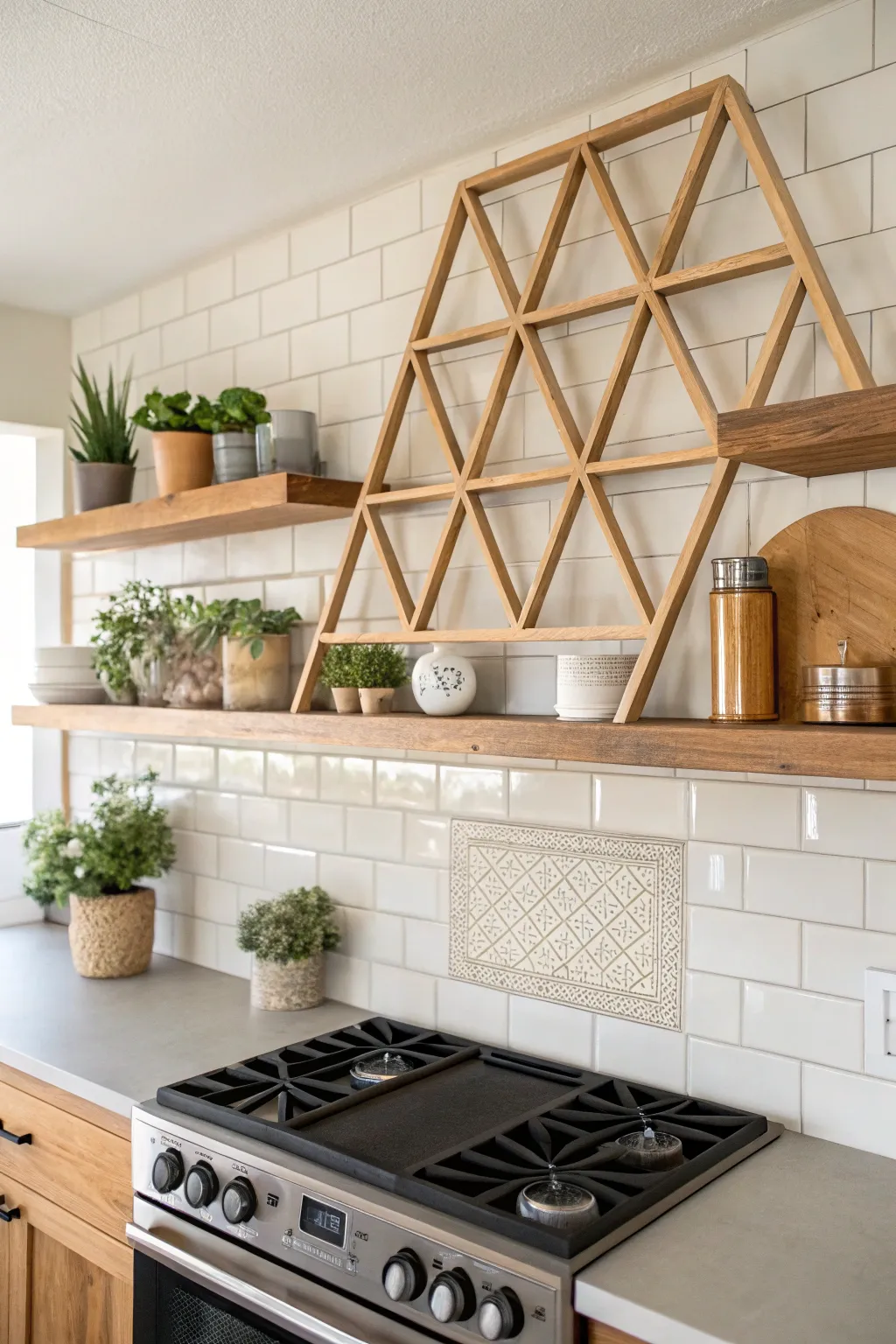 Elevate your kitchen with a touch of geometric elegance.