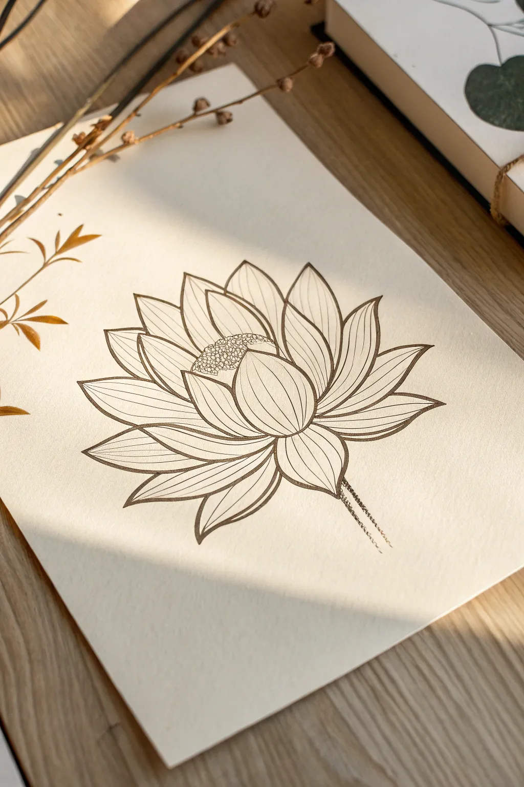 Embrace serenity with the minimalist elegance of a lotus in bloom.