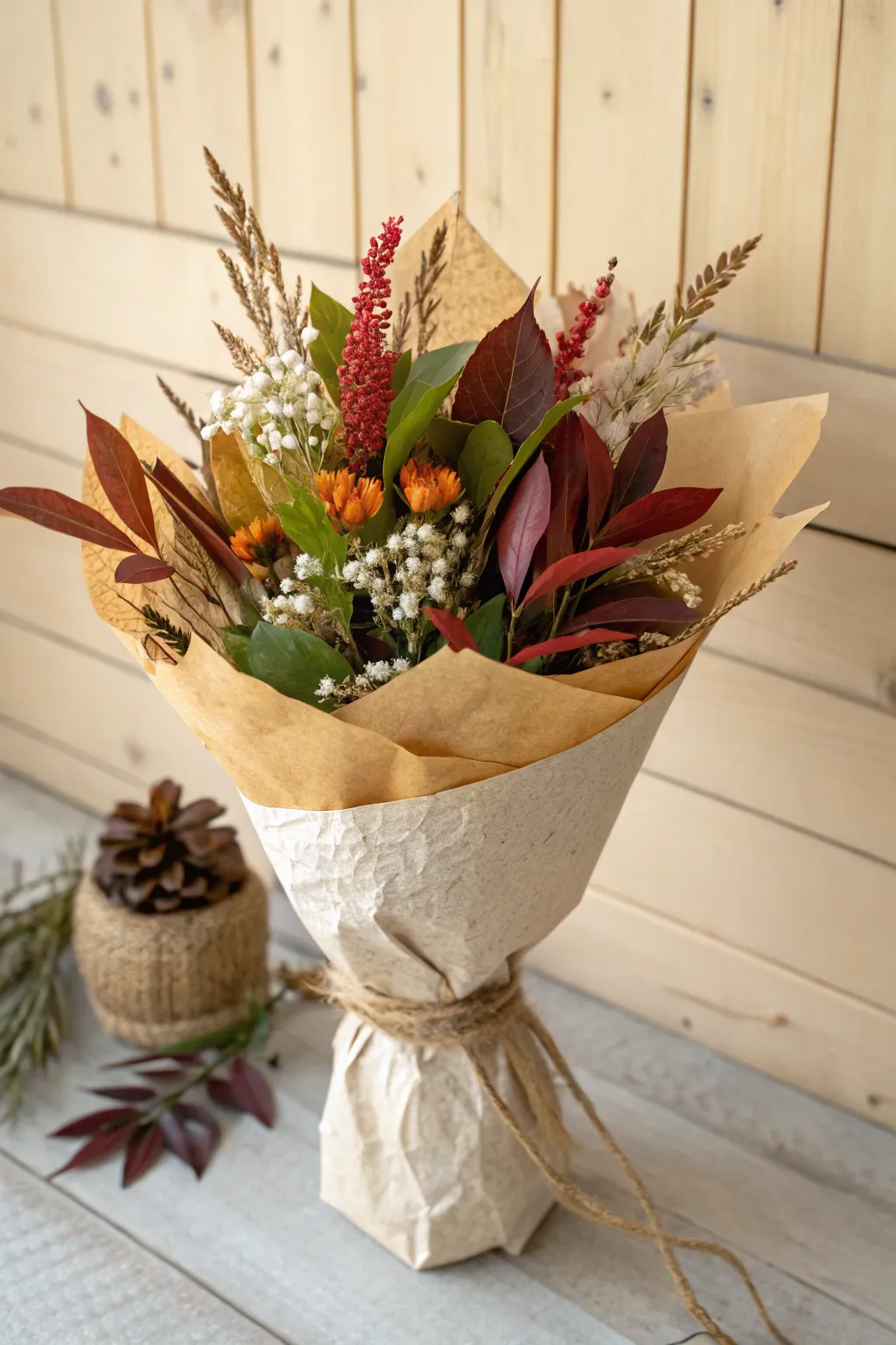 Embrace the season with a bouquet wrap inspired by nature's beauty.