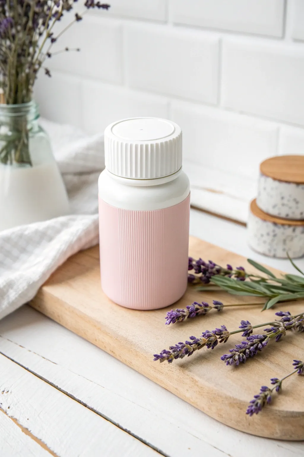 Transform your space with stylish simplicity: Upcycled pill bottles for chic organization.