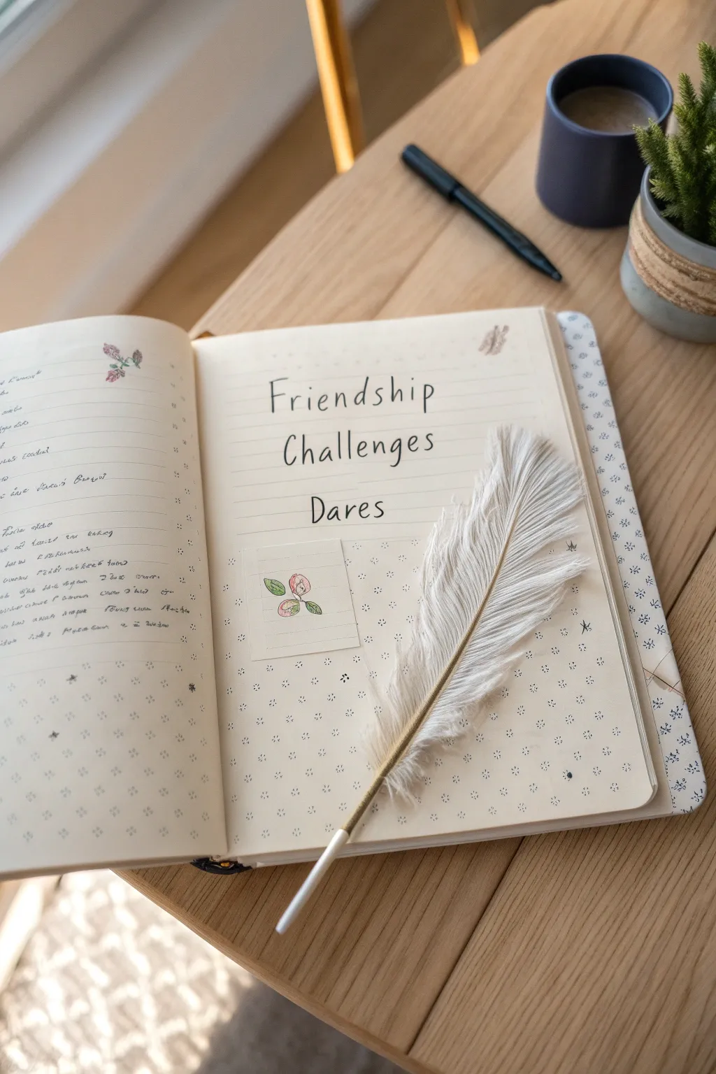 Capture the spirit of friendship with playful challenges documented in a beautifully minimalist journal.