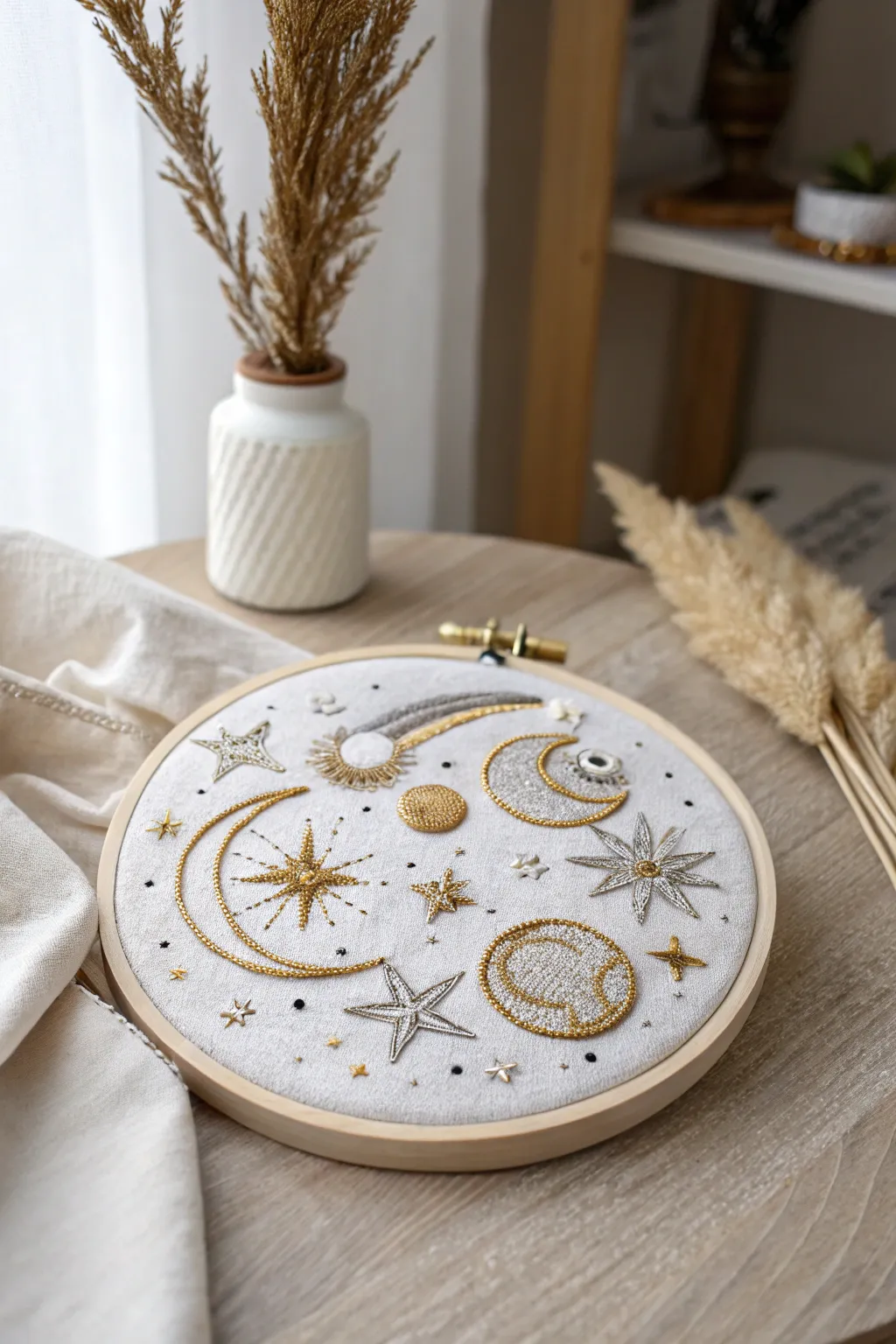 Bring the cosmos into your home with this stunning celestial embroidery masterpiece.