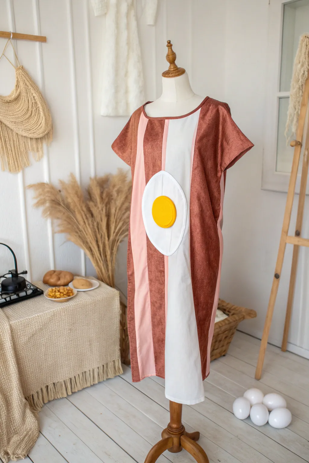Get a taste of creativity with these charming 'Bacon and Eggs' costumes—perfect for a whimsical Halloween duo!