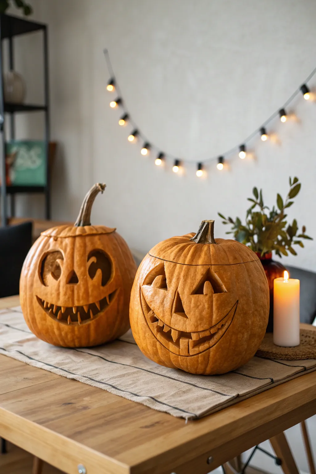 Double the mischief, double the fun! Meet the 'Double Trouble' pumpkins ready to light up your Halloween with laughter.