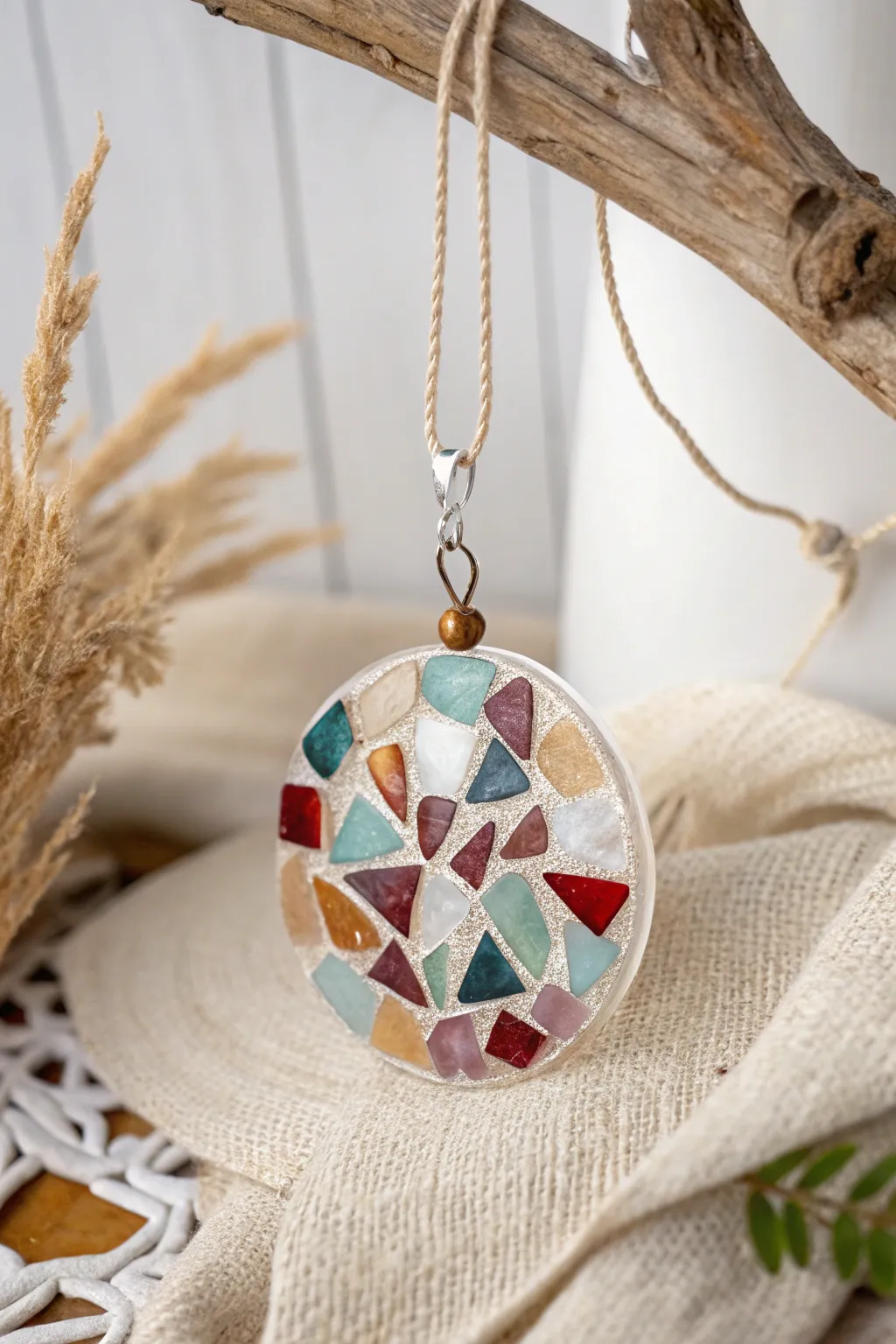 Discover the art of intricate mosaic pendants - where craftsmanship meets natural beauty.