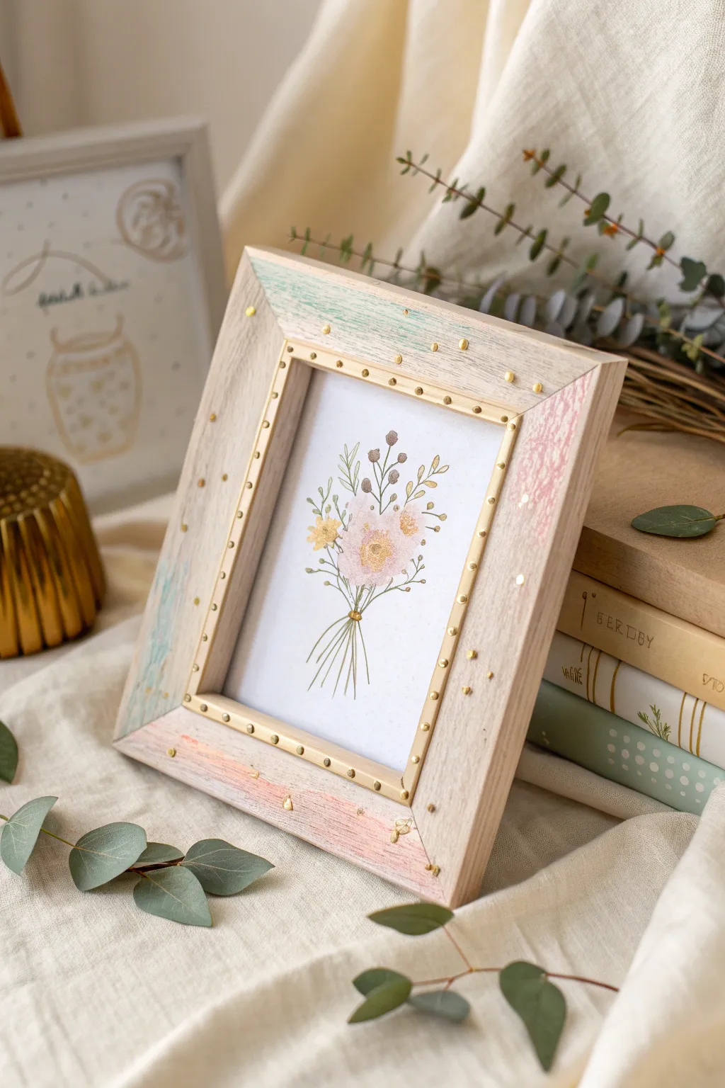 Craft a touch of joy: Transform a simple frame into a cheerful memory keeper.