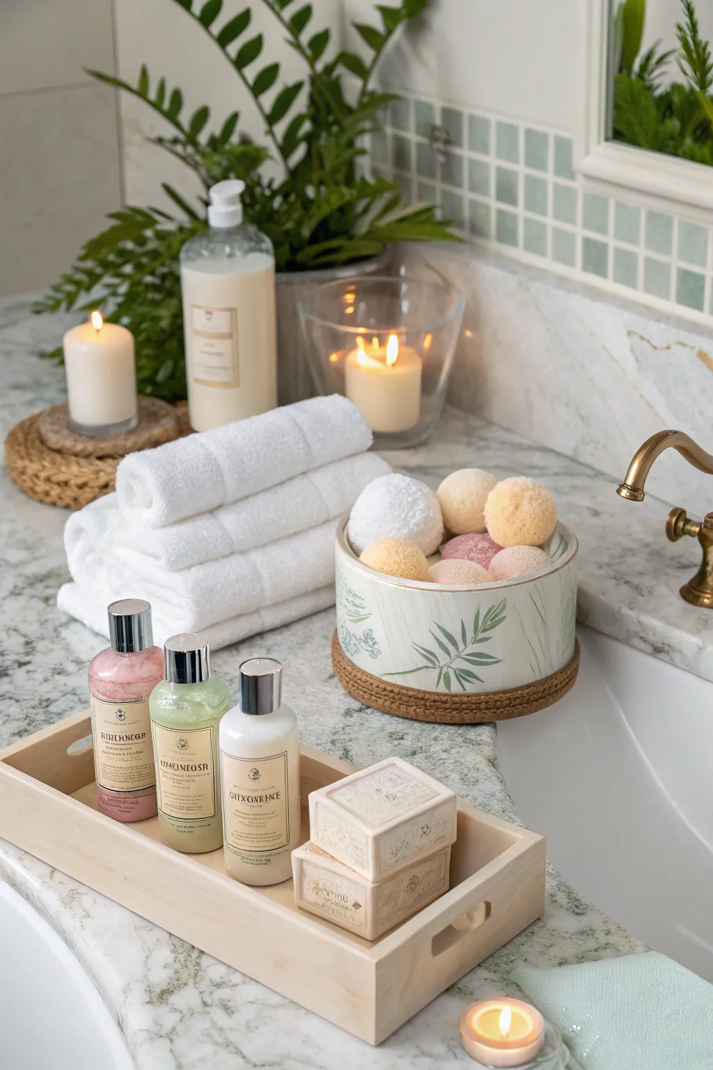 A spa gift set complements the soothing nature of candles.