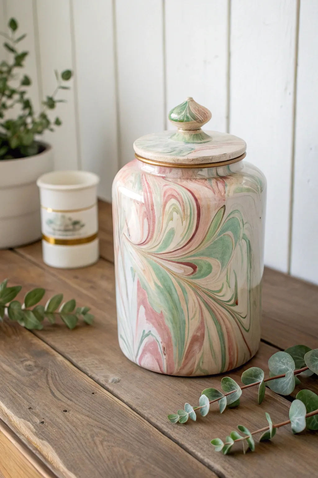 Discover the art of marbled glass with this stunning creation, where simplicity meets elegance.