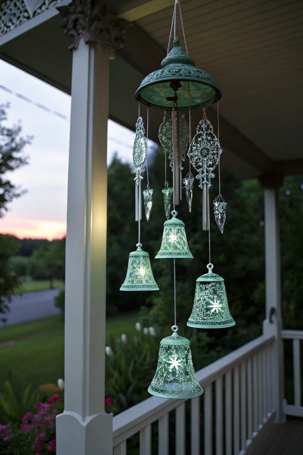 Illuminate your nights with enchanting glow-in-the-dark wind chimes—where sound meets serenity.