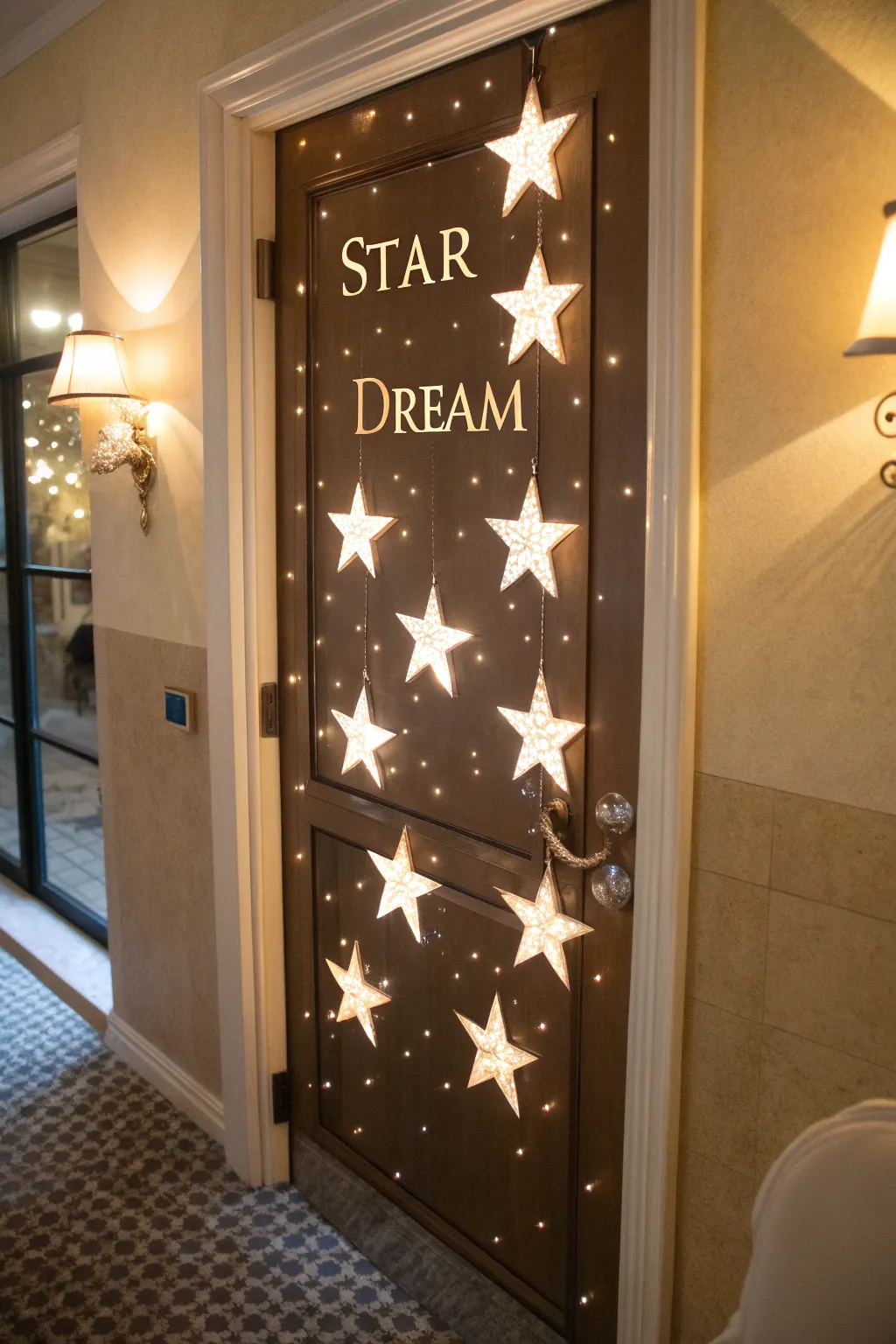 A motivational door of stars representing dreams.