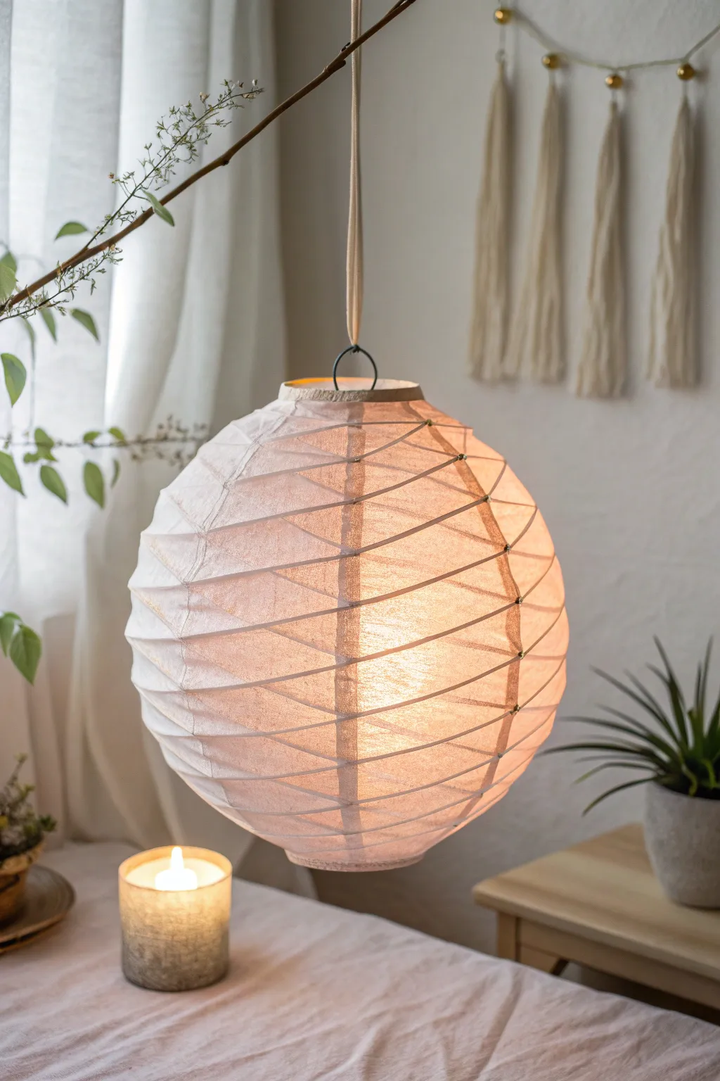 Illuminate your space with handcrafted elegance: a minimalist paper lantern that's both a craft and a masterpiece.