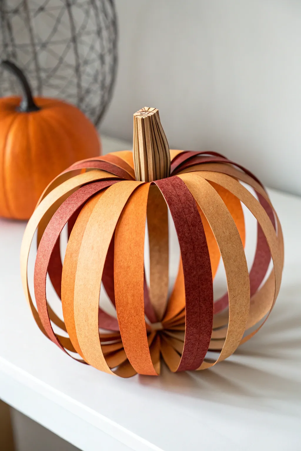 Craft your own charming 3D paper pumpkin for a touch of minimalist Halloween magic.