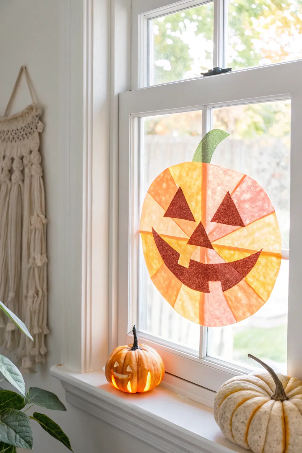 Brighten your window with a touch of Halloween magic and minimalist charm! 🌿🎃✨