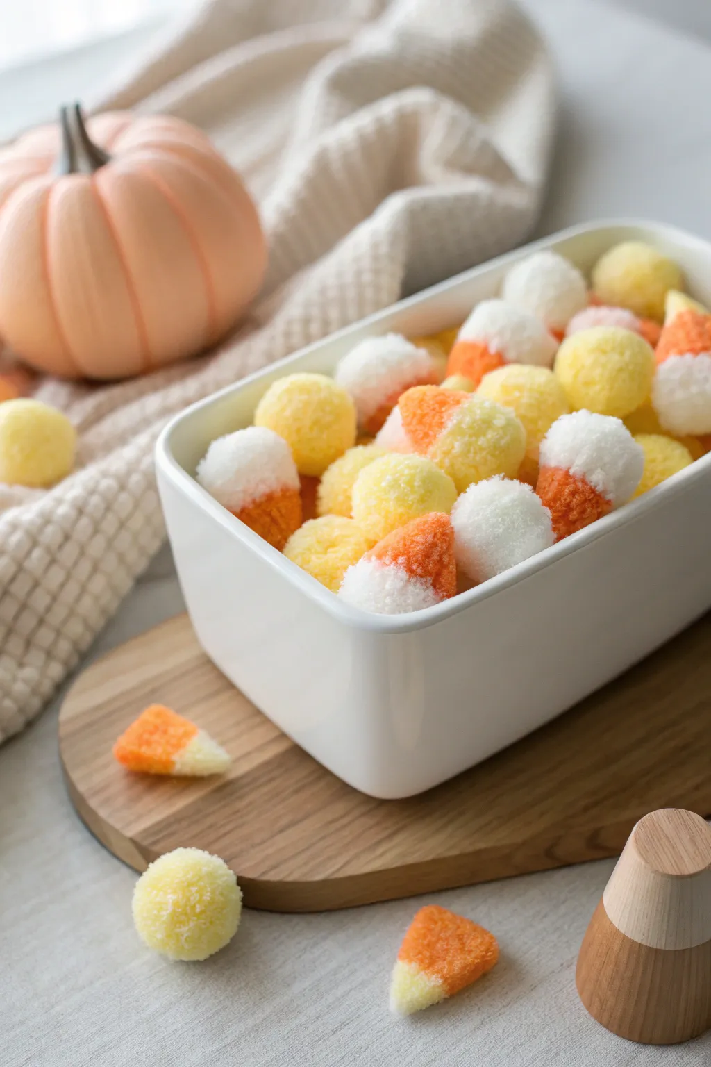 Dive into the whimsical world of Halloween with our Candy Corn Concoction sensory bin, where simplicity meets playful elegance.