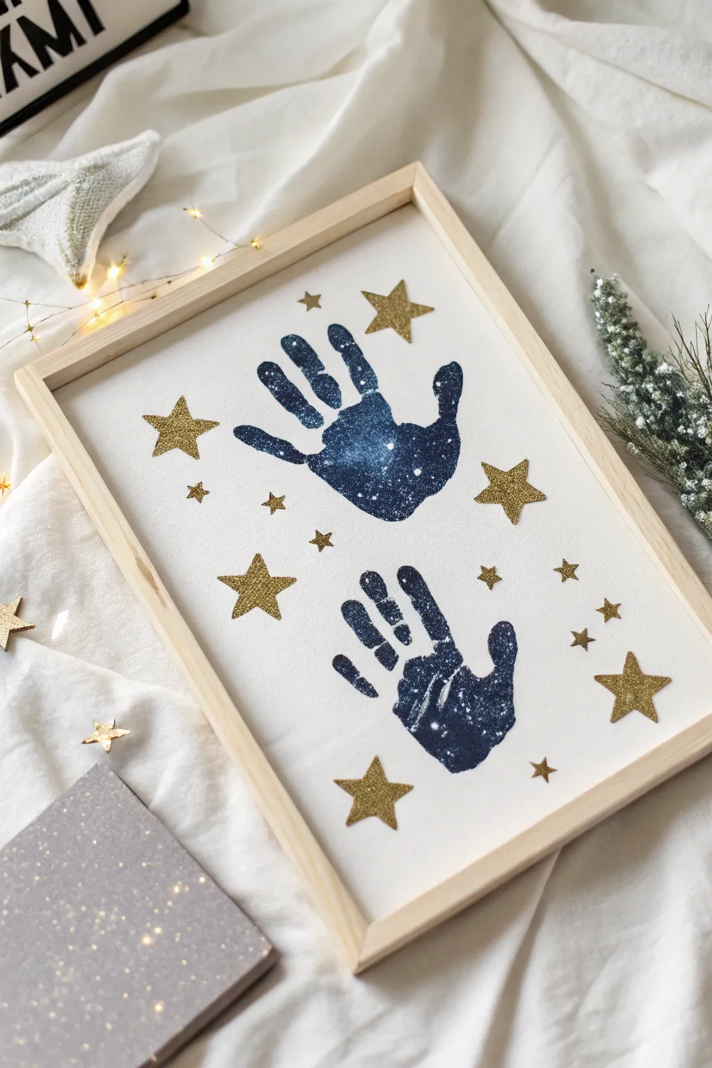 Bring the night sky indoors with hand-painted stars—a perfect blend of simplicity and charm.