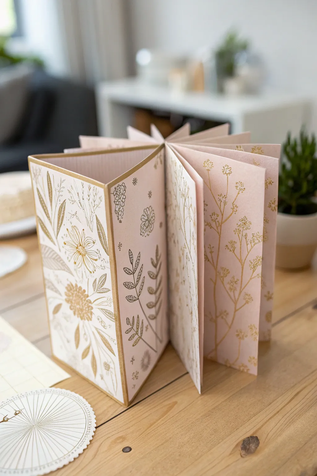Unfold elegance with a handmade accordion pop-up card, where simplicity meets artistry.