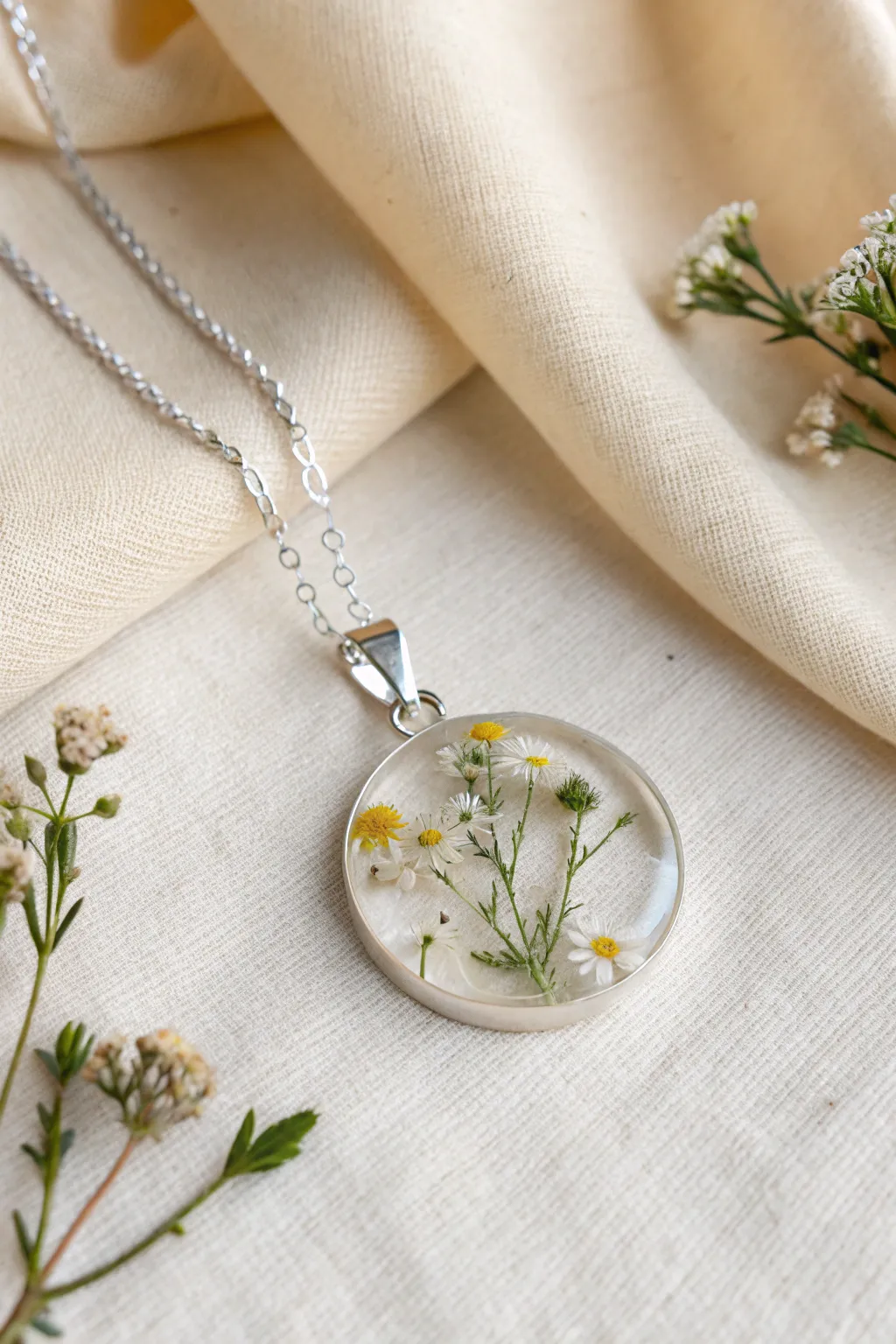 Capture the essence of nature with handmade resin jewelry – a perfect blend of simplicity and beauty.