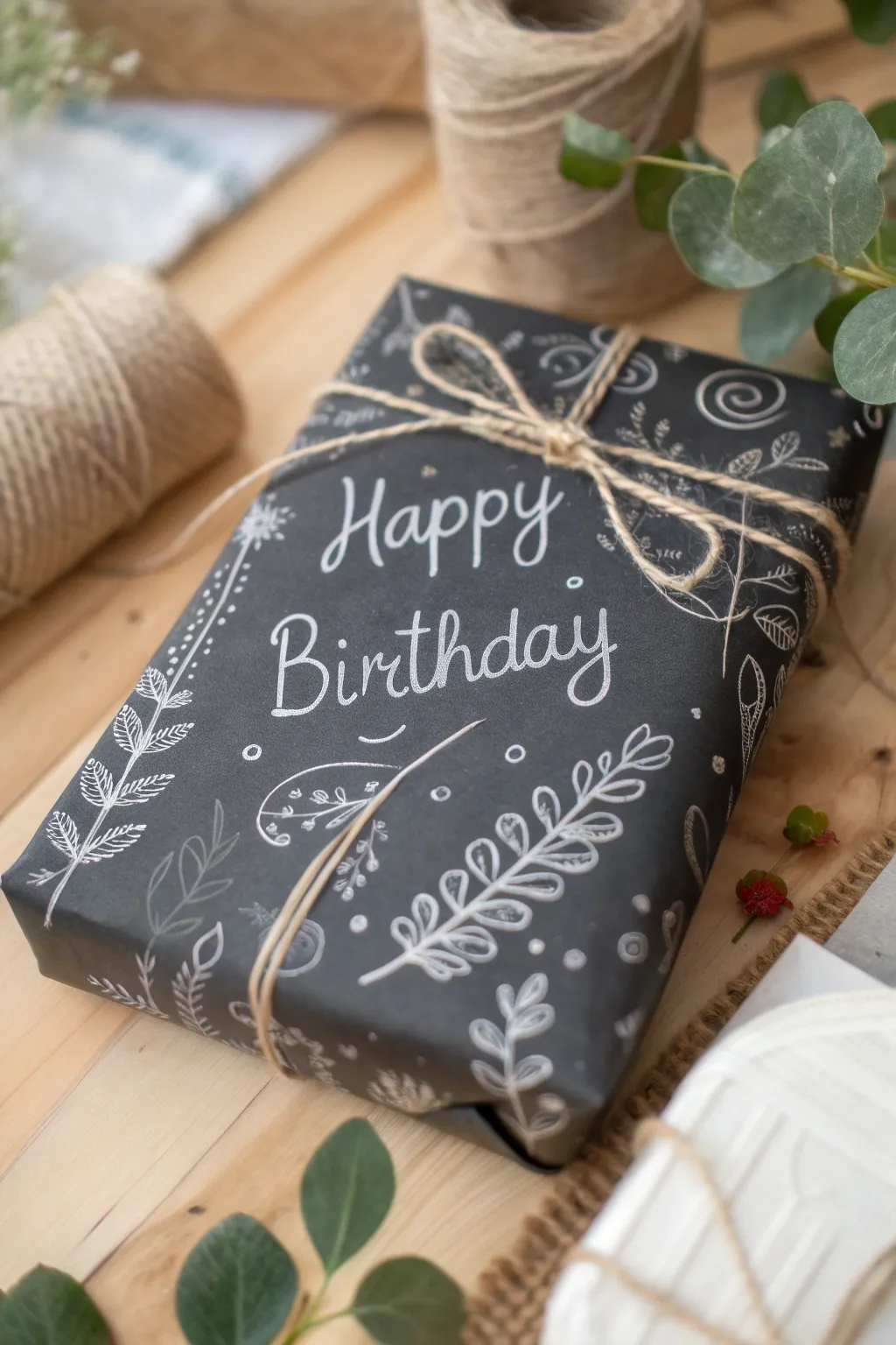 Add a personal touch with chalkboard paper wrapping - perfect for heartfelt gifts!