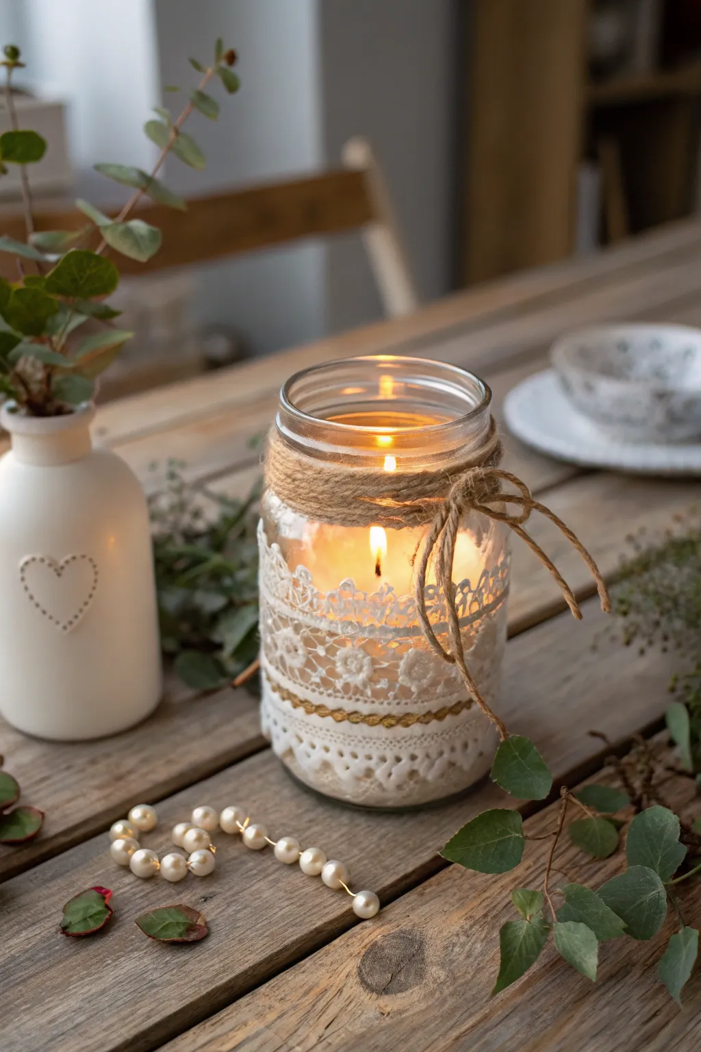 Embrace cozy elegance with this handmade mason jar candle holder—a perfect blend of simplicity and charm for your home decor.